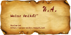 Welsz Anikó névjegykártya
